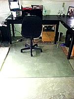 Glass chair mat for cement floors